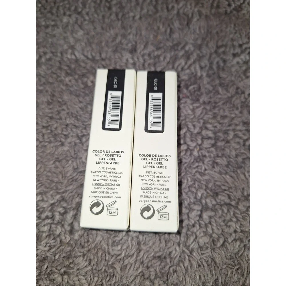 Cargo Cosmetics Gel Lip Color 2pk BARBADOS Coral Lipstick Full Sz .10 Oz/2.8G‎